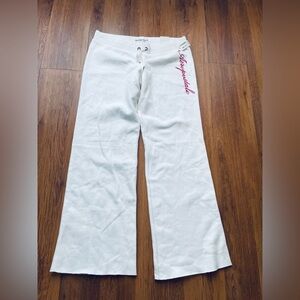 Aeropostale Women’s White Sweatpants with Pink Logo- NWT